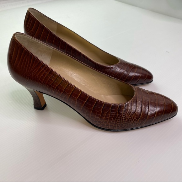 Salvatore Ferragamo Shoes Vintage Brown Crocodile Pumps Poshmark